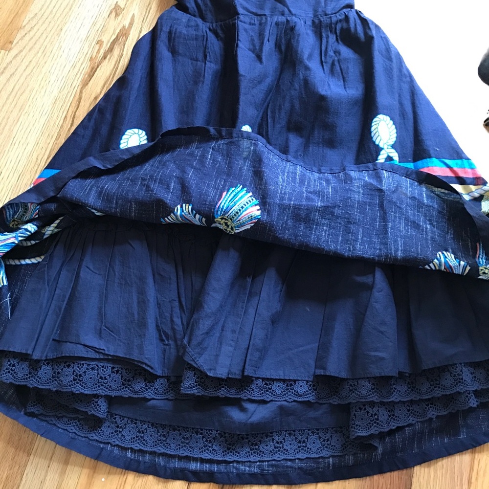 Anthropologie strapless open back dress nautical 4 - Picture 3 of 7